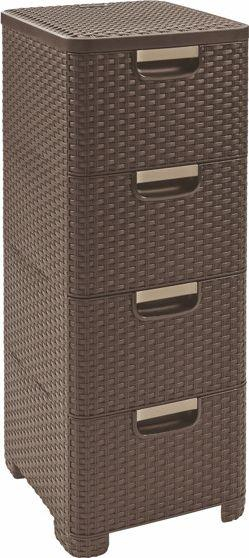 Raft me sirtarë Curver Tourist Half Column Style, 33cm, 4 sirtarë, kafe