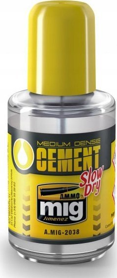 Ngjitës plastik Mig Ammo Medium Dense Cement Slow Dry, poliestër, thahet ngadalë, i tejdukshëm