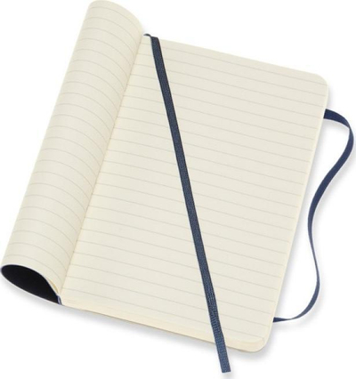 Fletore Moleskine Pocket Ruled Soft, format i vogël, me vija, blu safir