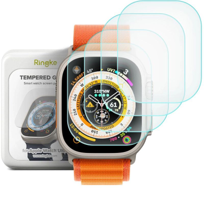 Xham mbrojtës Ringke Tempered Glass për Apple Watch Ultra 49mm, set 4 copë, transparent