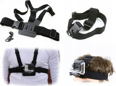 Set aksesorësh XREC për GoPro Hero 12, harness për gjoks, rrip për kokë, i zi