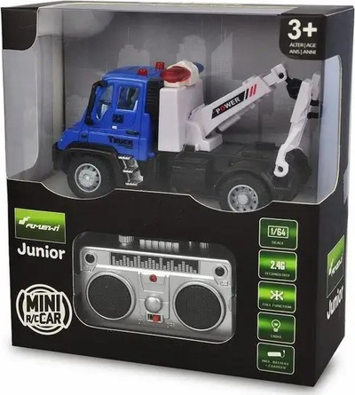 Loje kamionçinë vinçi Amewi Mini Tow Truck, 1:64, 2.4GHz, blu