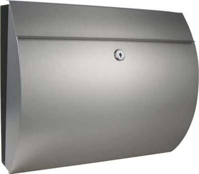 Kuti poste HI Letter Box, inox, me mbajtëse gazetash, ngjyrë argjend