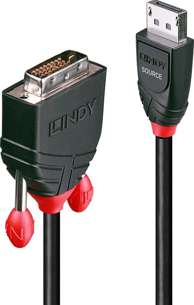 Kabllo Lindy DisplayPort - DVI-D, 5 m, e zezë