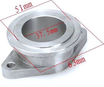 Adapter wastegate TurboWorks Tial, 38mm në 44mm V-Band, çelik inoks