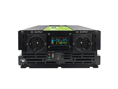 Inverter Green Cell PowerInverter LCD INVGC12P2000LCD, 2000W, valë sinusoidale e pastër, i zi