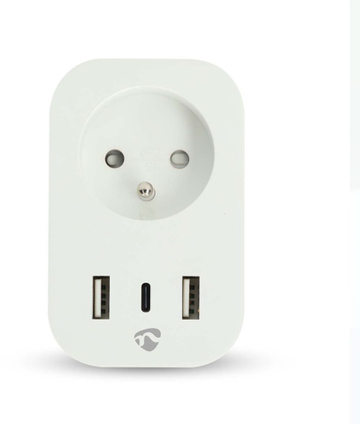 Prizë e mençme Nedis N WIFIP151EWT, WiFi, USB A dhe USB C, e bardhë