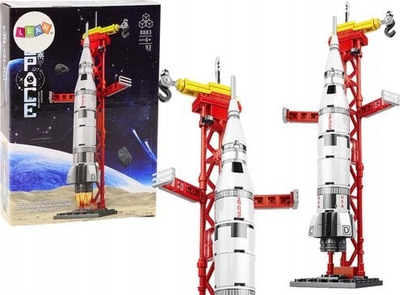 Lodër me blloka ndërtime Lean Toys Space Rocket 8883, 93 copa, për kalamaj 6+, shumëngjyrëshe