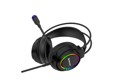 Kufje Denver GHS-130, USB, RGB, 50mm, të zeza