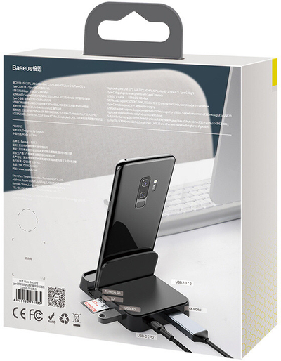 Stacion docking BASEUS USB-C - USB-C, 2xUSB 2.0, USB 3.0, HDMI, SD, microSD, 4K @ 30Hz, i zi