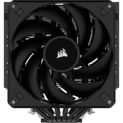 Ладилник за процесор CORSAIR A115 Twin Tower Air, два вентилатори, компатибилен со AMD Intel, црн