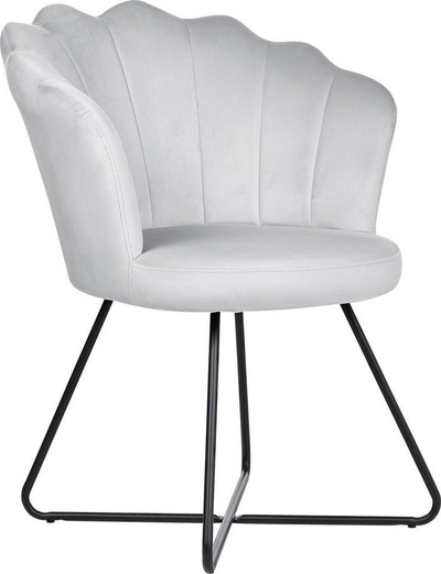 Poltronë Beliani LOVELOCK, velvet, këmbë metalike, gri