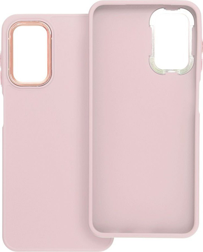 Këse telefoni Frame për Samsung Galaxy A13 4G, silikoni, me mbrojtje kamere, rozë mat