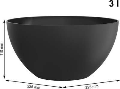 Enë sallate Rotho Bowl Small ECO, 23 cm, 3 L, e zezë