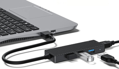 Hub USB INVZI MH04, 4 porta USB 3.0, 5 Gbps, i zi