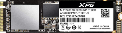 Disk ADATA XPG SX8200 PRO (ASX8200PNP-512GT-C), 512 GB, M.2 2280, PCI-E x4, Gen3 NVMe 