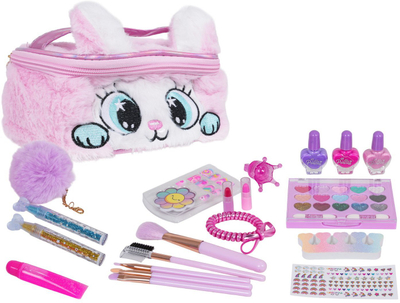 Set kozmetik për kalamaj Mega Little Stylist ZDZ.2103W, me çantë pellushi, mbi 3 vjeç, rozë