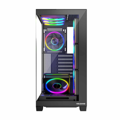 Kasa PC Modecom Stellar 8F ARGB 10, MIDI, me 8 ftohëse ARGB, e zezë