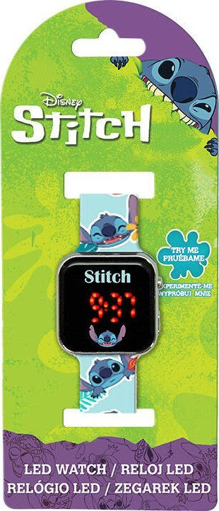 Ora dore për fëmijë Kids Licensing Disney Stitch, mekanizëm kuarc, rrip silikoni, shumëngjyrëshe