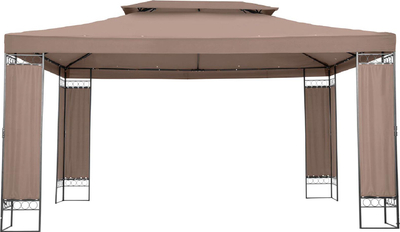 Çadër kopshti Uniprodo pergolë, 3x4 m, hekur, bezhë
