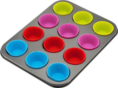 Tabak për muffina + forma silikoni KINGHOFF KH-4188