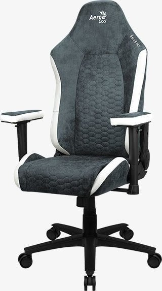 Karrige gaming Aerocool Crown AeroSuede, Steel Blue, e zezë/e bardhë