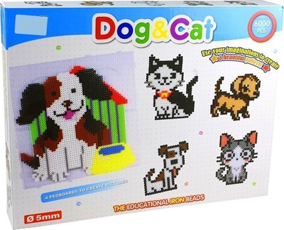 Set rruazash Leantoys Beads For Creating Mosaic Dog And Cat, mozaik krijues, shumëngjyrësh