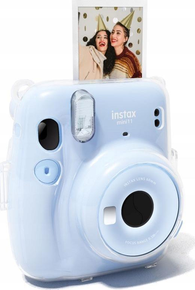 Këllëf për aparat fotografik Fujifilm Instax Mini 11, plastik i fortë me xhep për foto, transparent