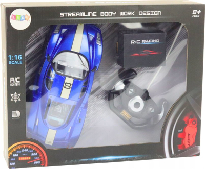 Makina sportive me telekomandë R/C, shkalla 1:16, bateri rikarikueshme, blu
