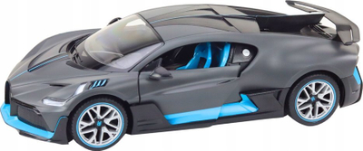 Makina me telekomandë Bugatti Divo LeanToys, shkallë 1:14, dyer që hapen, gri me blu