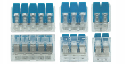 Set kapësash elektrikë quick connector, 60 copë, 0.2–4 mm², plastikë transparente