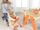 Karrocë blerjesh lodër prej druri Masterkidz Wooden, me rrota plastike, bezhë me portokalli