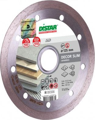 Disk diamanti Distar Decor Slim, për qeramikë dhe gres, 125mm
