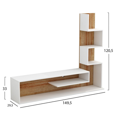 Set mobilie për TV Combo Edelie 150x29,5x120Hcm (HM8908.11), bardhë
