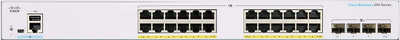 Swichi rrjeti Cisco CBS250-24P-4X, 24 porta Gigabit, L2 L3 i menaxhuar, ngjyrë argjendi