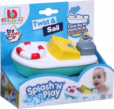 Lodër banjoje Bburago BB Junior Splash N Play Twist & Sail, për fëmijë, shumëngjyrëshe