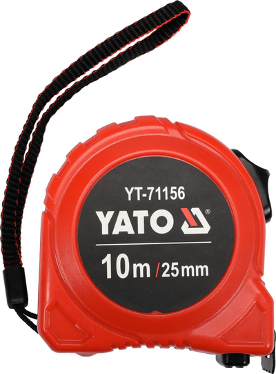 Metër matës YATO YT-71156, 10m, gjerësi shiriti 25mm, i kuq