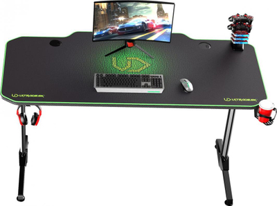 Tavolinë Ultradesk Frag, e zezë / gjelbër