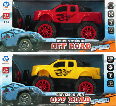 Makinë lodër off road me telekomandë Mega Creative, shkallë 1:20, me drita dhe avull, e kuqe ose e verdhë