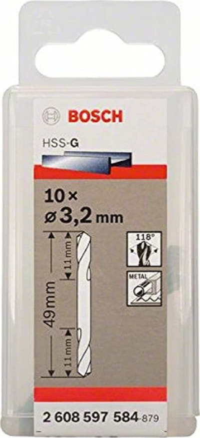 Set stërvisash Bosch 2608597584, 3.2mm, HSS G, 10 copa