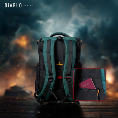 Çantë shpine DIABLO World of Tanks për laptop, që s’e merr uji, jeshile