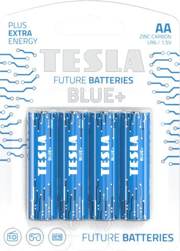 Bateri TESLA BLUE+ AA LR6, 1.5V, paketim 4 copë, blu