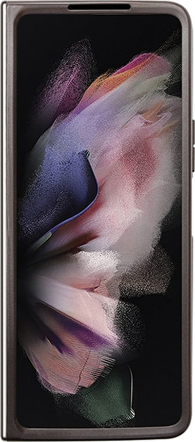 Kapak telefoni Guess për Samsung Galaxy Z Fold5, lëkurë PU, dizajn 4G me gurë të vegjël rhinestones, kafe