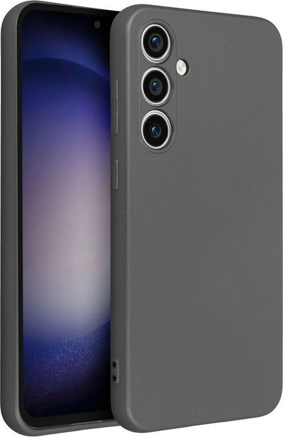 Kapak telefoni Metallic për Samsung Galaxy S23 FE, TPU, me mikrofibër, gri