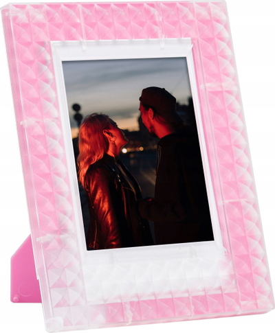 Kornizë foto LoveInstant Instax Mini, në këmbë, transparente rozë
