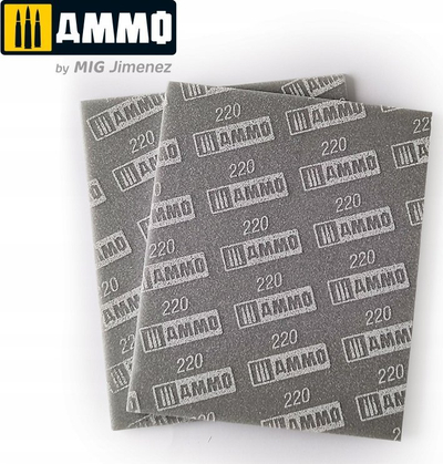 Sfungjer gërryes Ammo Mig 8557, grit 220, set, gri