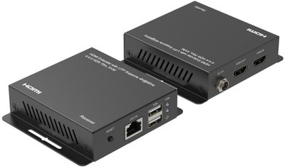 Extender HDMI Microconnect 4K 60Hz për distancë të gjatë, i zi