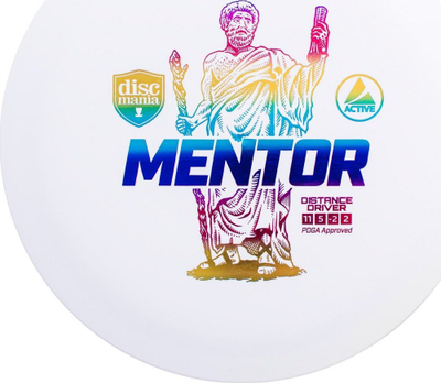 Disk golf Discmania Active Mentor, distance driver, 168g, i bardhë