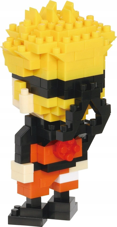 Figurë për ndërtim Nanoblock Naruto Shippuden Naruto Uzumaki NBCC 134, 180 copa, portokalli