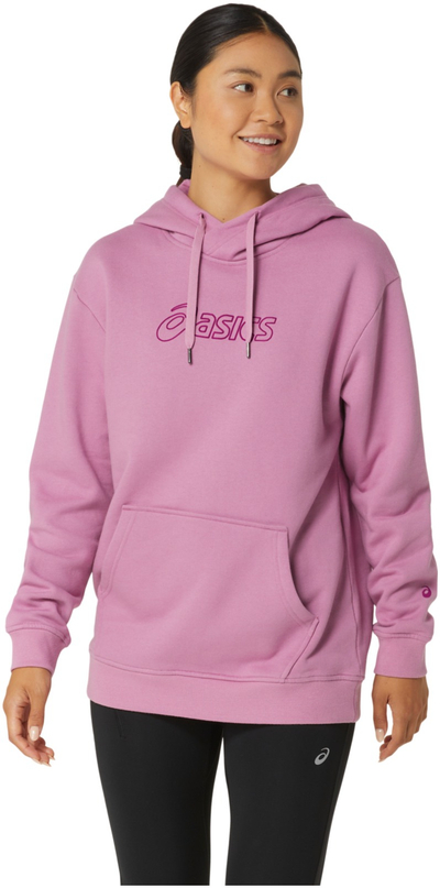 Bluzë me kapuç ASICS Sweat Full Logo, për femra, rozë